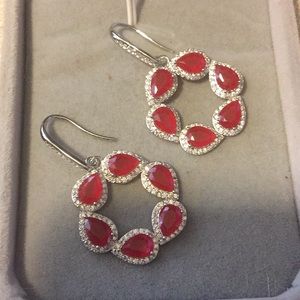 Just in Gorgeous ruby  czs earrings